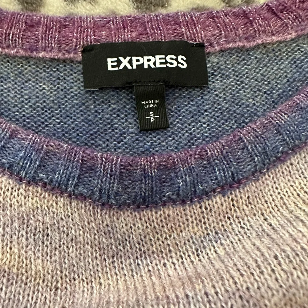 Express Lightweight Ombré Sweater in Purple & Yellow Size Small Women’s